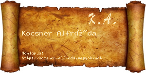 Kocsner Alfréda névjegykártya